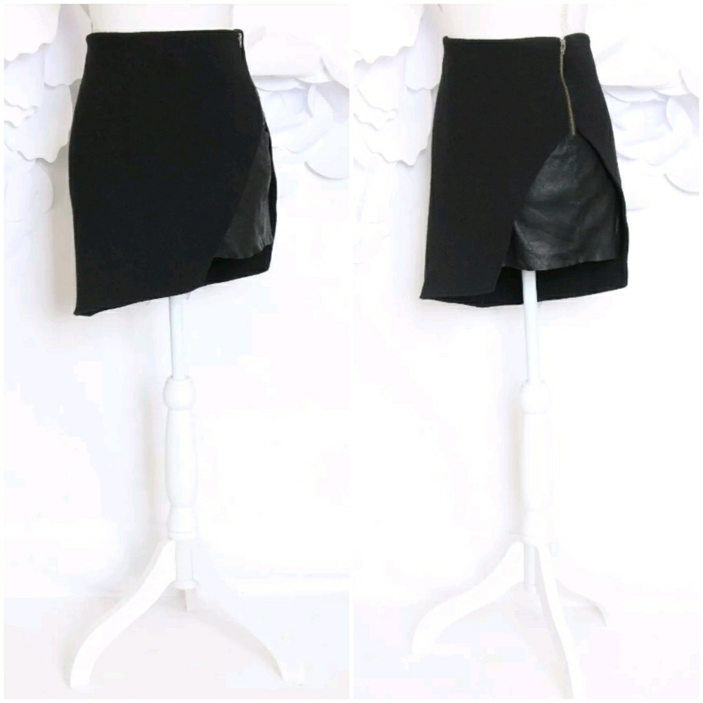 HELMUT LANG Asymmetric Mini Skirt 4|S Black